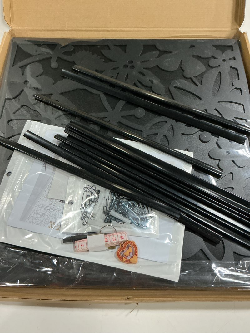 Condition photo showing New/Like New for lrzcgb hanging room divider,12pcs pvc black panel screen solid for decorating living, dining, study and sitting-room, hotel(black+solid board) black+solid board 12