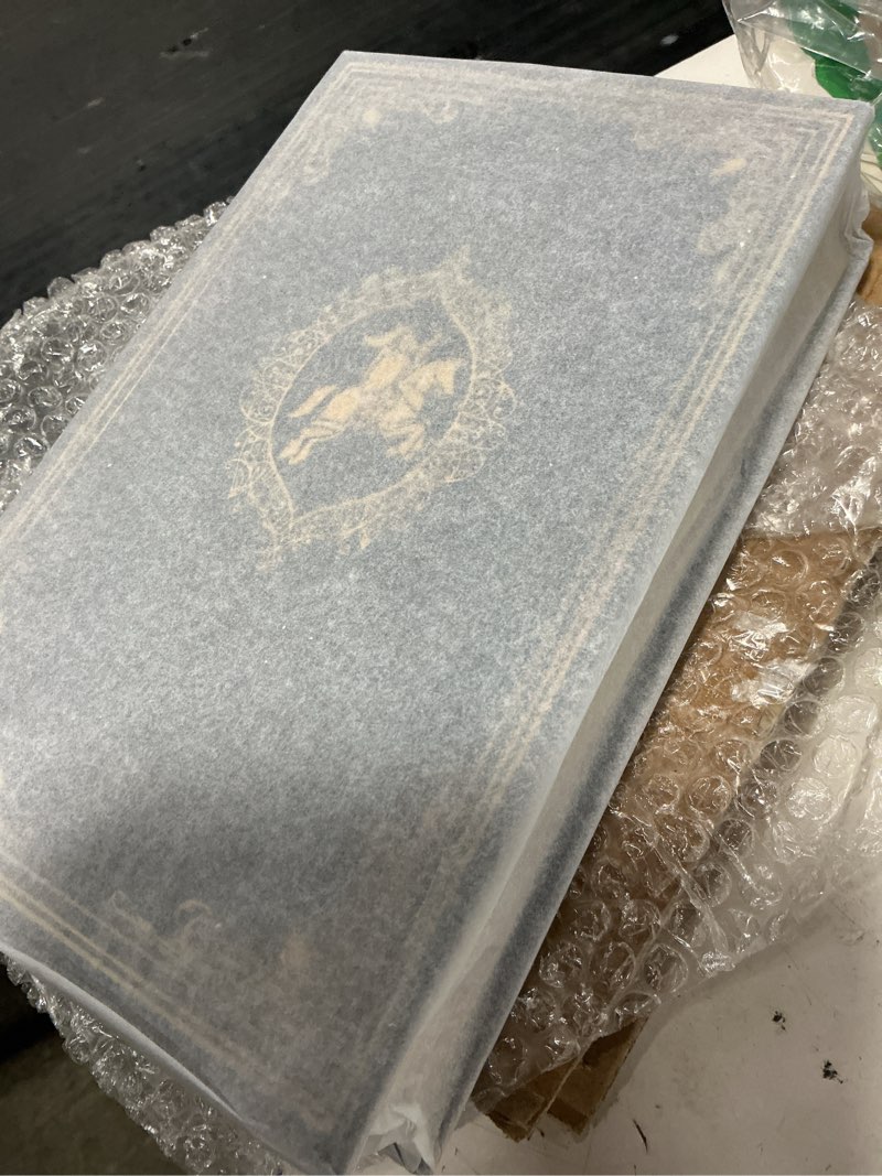 Condition photo showing Good Condition for vintage soldier pattern decorative book box | blue faux book shaped trinket storage container, hidden compartment for jewelry keepsakes, retro home office bookshelf decor