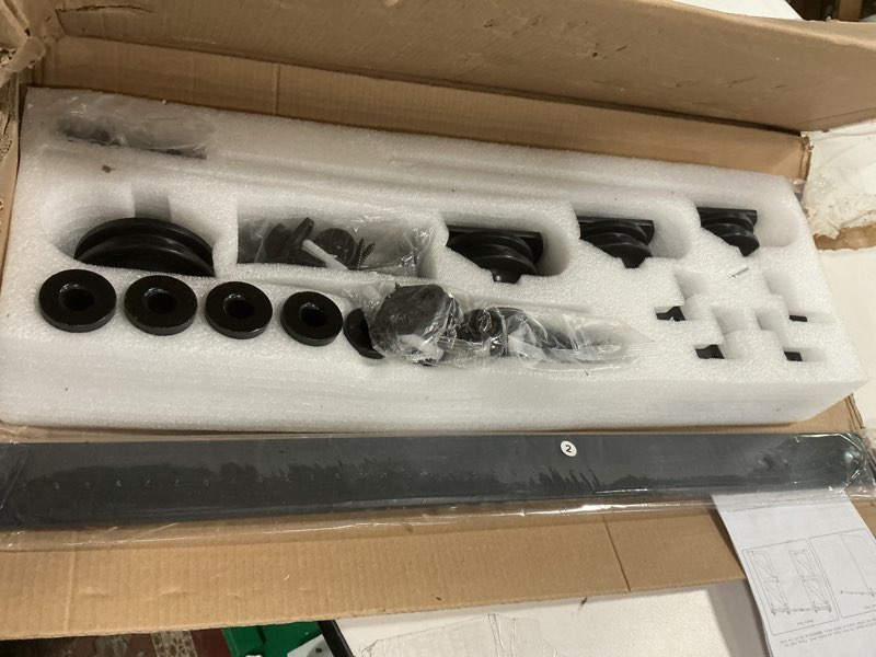 Condition photo showing Good Condition for Sliding Barn Door Hardware Rollers, Silencer Design, Fit 1 3/8-1 3/4" Thickness Door Panel, Black-2 Pack I Shape Hangers [2 Pack]