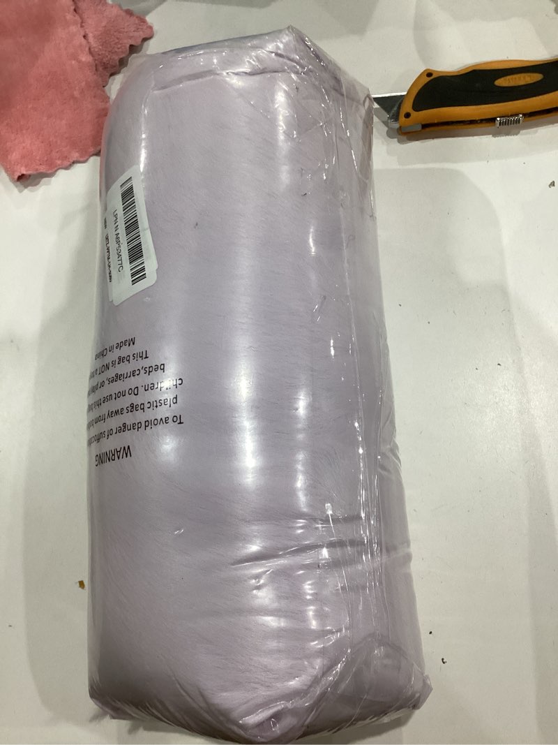 Condition photo showing Good Condition for LIFEREVO Fluffy Faux Rabbit Fur Bubble Throw, Plush Shaggy Blanket for Couch Sofa Chair, Soft Cute Furry Light Purple Blanket Adult Kids Girls, Fuzzy Lap Throw for Bedroom Living Room, 50x60, Lavender 50" x 60" Lavender