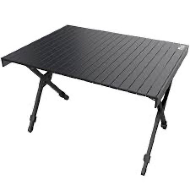 TIMBER RIDGE Folding Camping Table Adjustable Height, 4-6 Person Lightweight Aluminum Roll-up Table 