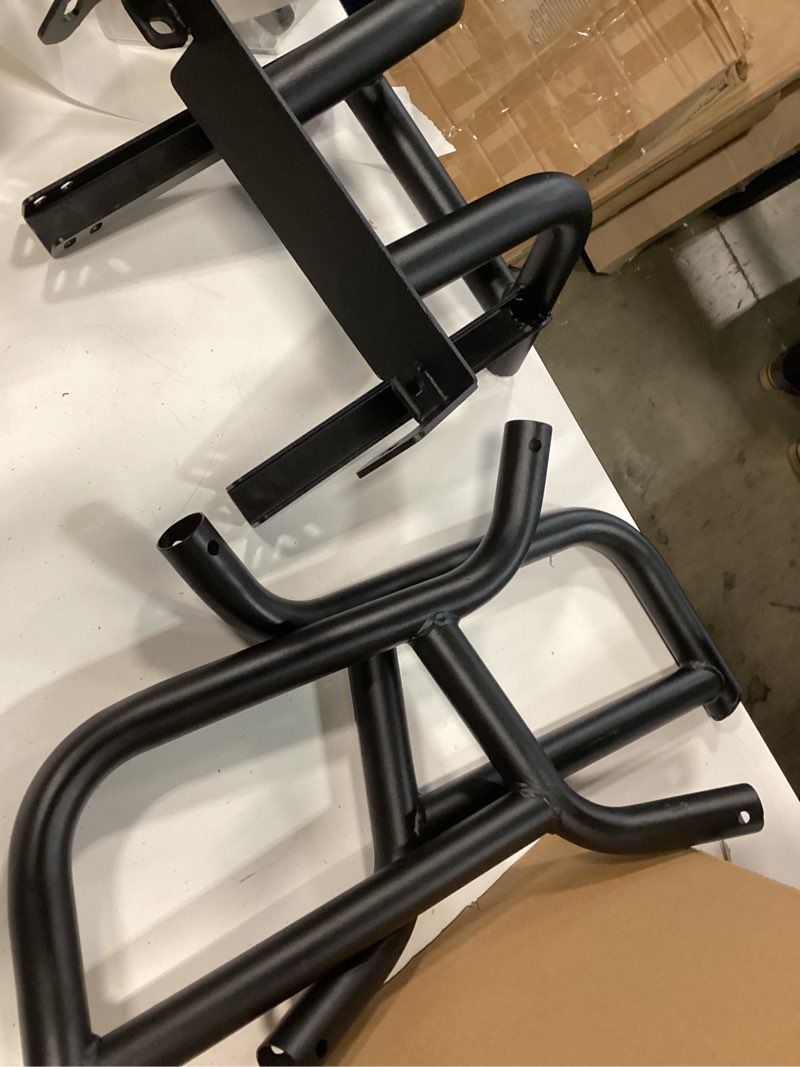 Condition photo showing As Is for superatv front bumper compatible with honda talon 1000x/r/x-4, heavy duty steel tubing designed to protect your entire front end, bolts directly to frame, powder coating, see fitment, usa made