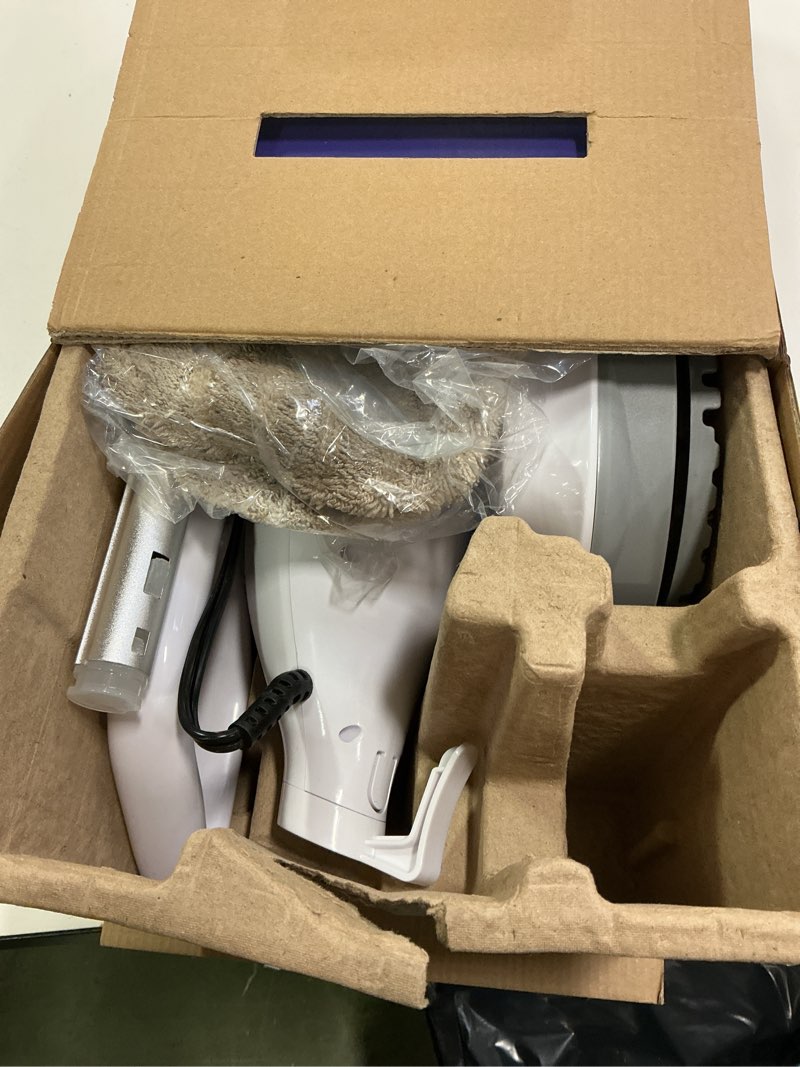 Condition photo showing As Is for Steam Mop with 13 Accessories,Steam Cleaner for Home,Floor Scrubber spin mop for Hard Floors Deep Cleaning,30 Second Heat-Up,4 Washable Mop Pads for Home Use, 550ml Capacity White