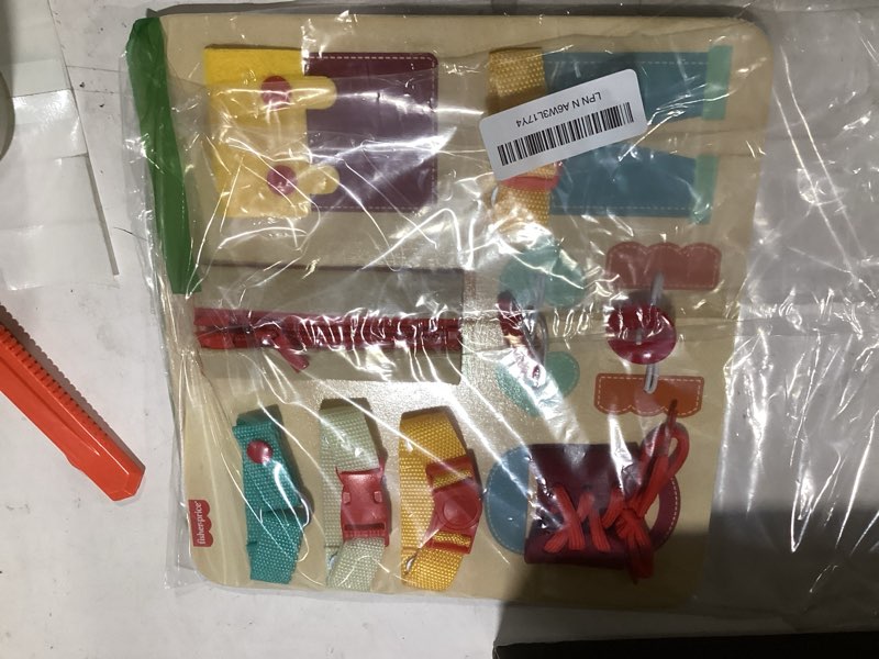 Condition photo showing New/Like New for Fisher-Price Wood Montessori Toy Dressing Board, American Montessori Society Seal of Excellence, Early Life Skills Learning Busy Activity for Preschool Kids Ages 3+ Years? (Amazon Exclusive)