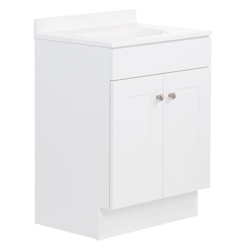 project source 24-in white single sink