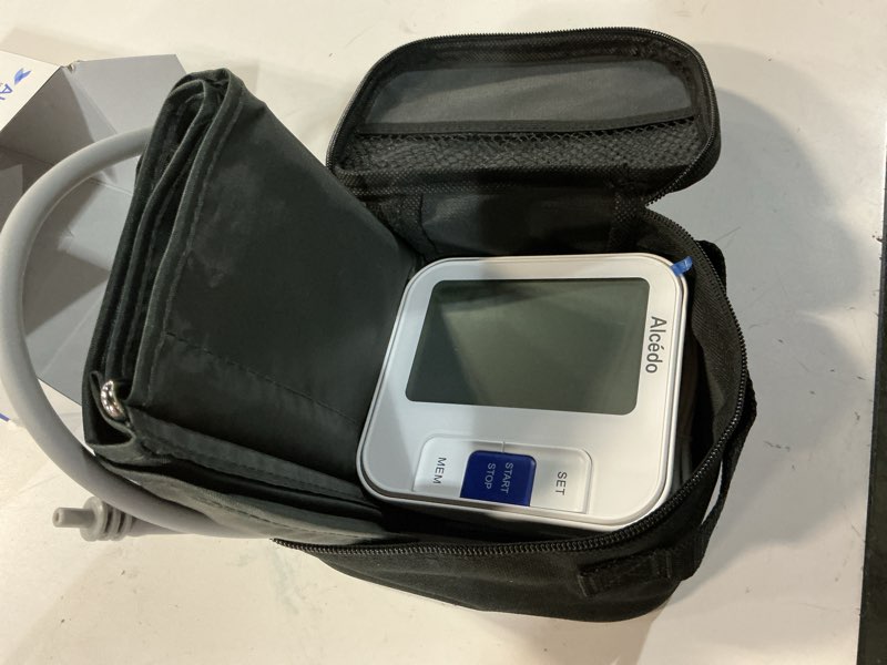 Condition photo showing New/Like New for alcedo blood pressure monitor for home use, automatic digital bp machine with large cuff for upper arm, lcd screen, 2x120 memory, talking function large screen