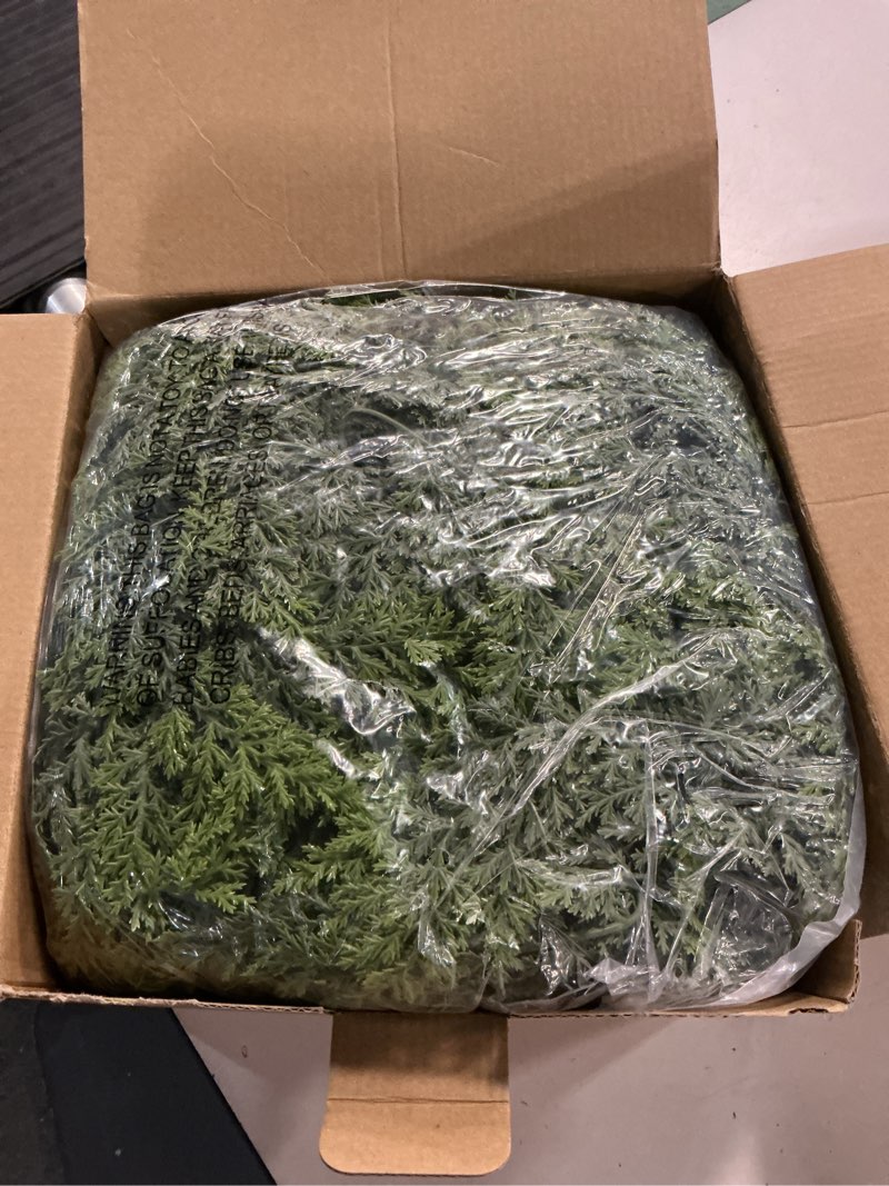 Condition photo showing Good Condition for Christmas Garland Real Touch Cedar Garland Christmas Decorations 9 ft Soft and Lush Realistic Faux Pine Garlands for Mantle, Table, Stairs, Doorframe, Fireplace Indoor Outdoor Holiday Decorations 9ft-Cedar 1