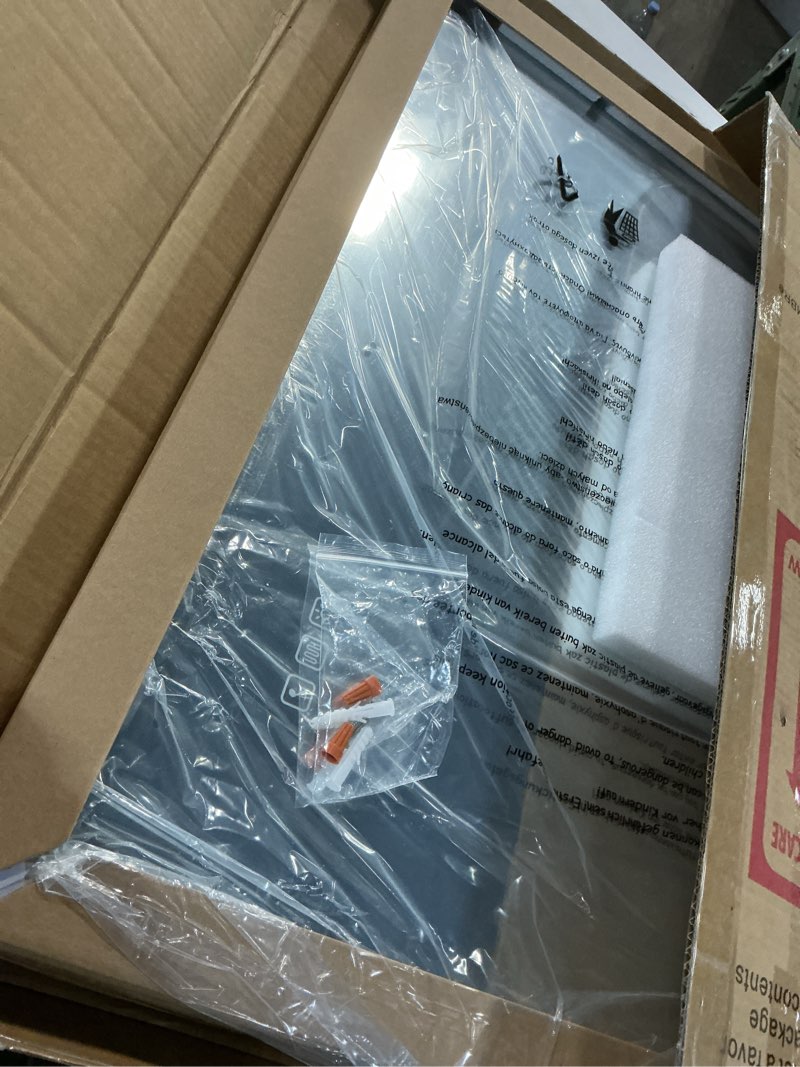 Condition photo showing Good Condition for 24"x32" LED-Bathroom-Mirror-with-Lights, Wall-Mounted with Bluetooth Speaker, Anti-Fog, 3 Color Temperature, Dimmable Brightness, Waterproof, Tempered Glass, Frontlit & Backlit Silver-rectangular 24"L x 32"W