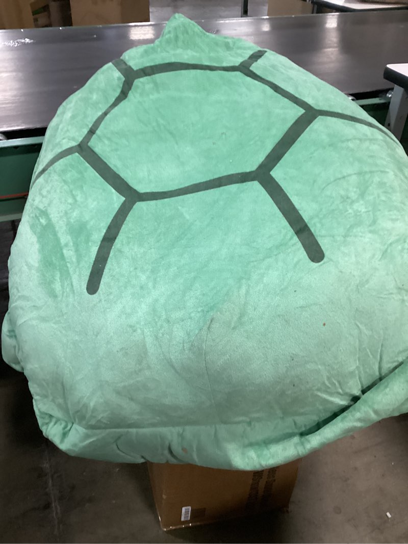 Condition photo showing As Is for Rruonshully 40 Inch Wearable Turtle Shell Pillows Tortoise Shell Plush Turtle Stuffed Animal Dress Up Cushion Costume for Adlut