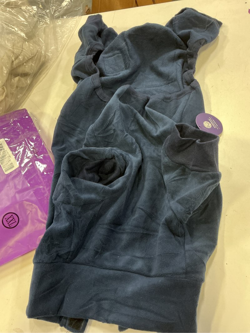 Condition photo showing As Is for cyeollo Dog Pajamas for Medium Large Dogs Stretchable Pjs Soft Thermal Pet Onesie Jumpsuit Winter Dog Clothes for Dogs, Navy XXL XX-Large (chest Girth: 26"-32") 1# Navy