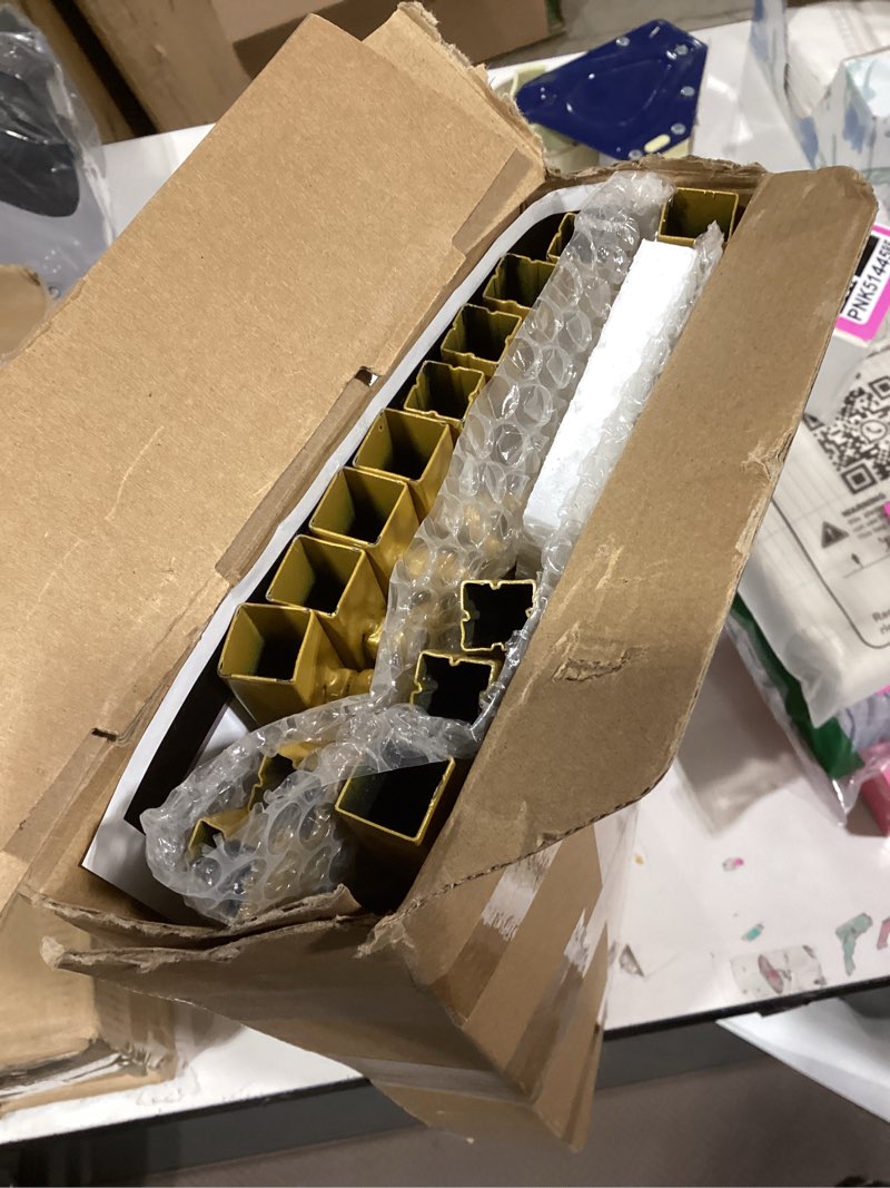 Condition photo showing As Is for fomcet 6.6x3.3ft metal gold wedding arch backdrop stand balloon arched frame for ceremony birthday party graduation bridal baby shower anniversary background decoration 6.6x3.3ft(hxw) gold