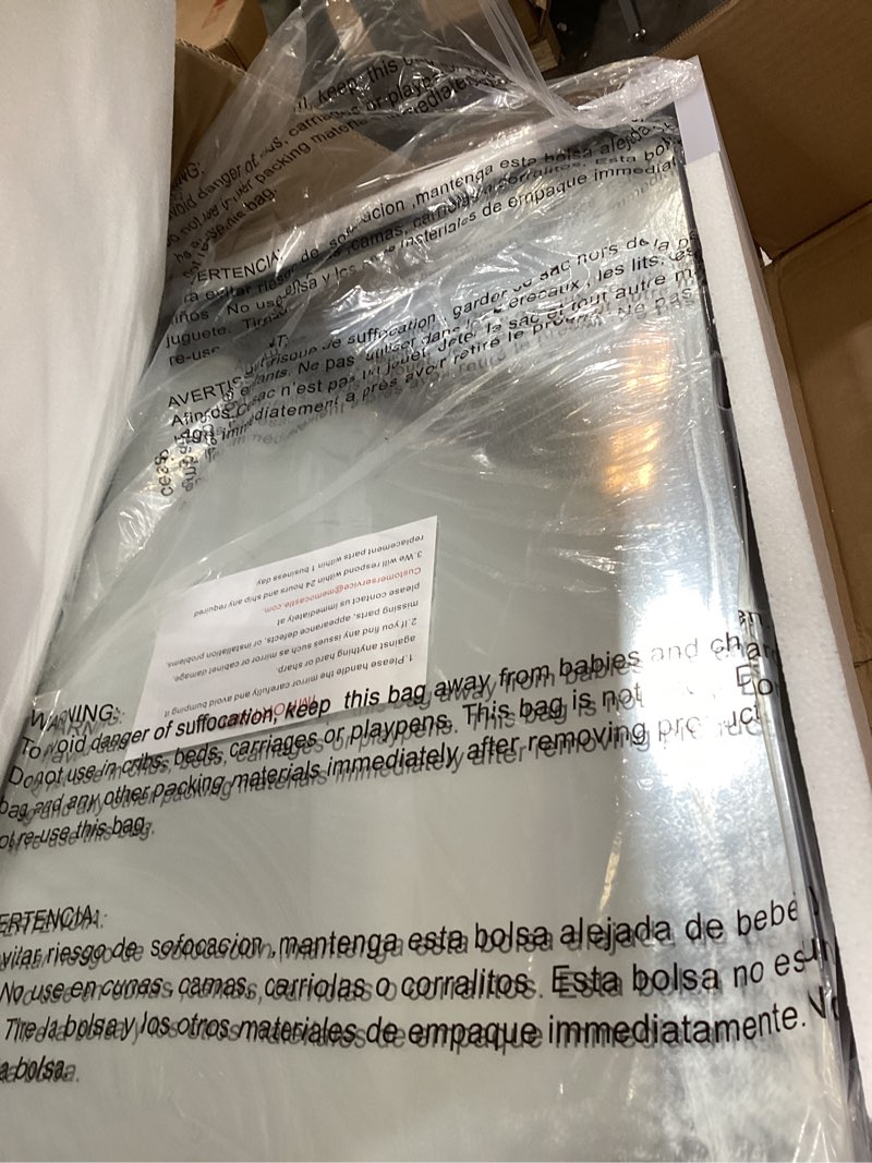 Condition photo showing Good Condition for Black Medicine Cabinet with Mirror for Bathroom:16x24 Inch Small Mirrored Vanity Storage with Adjustable Shelves - Surface or Recessed Wall Mount - Matte Black Frame Black 16"x 24"