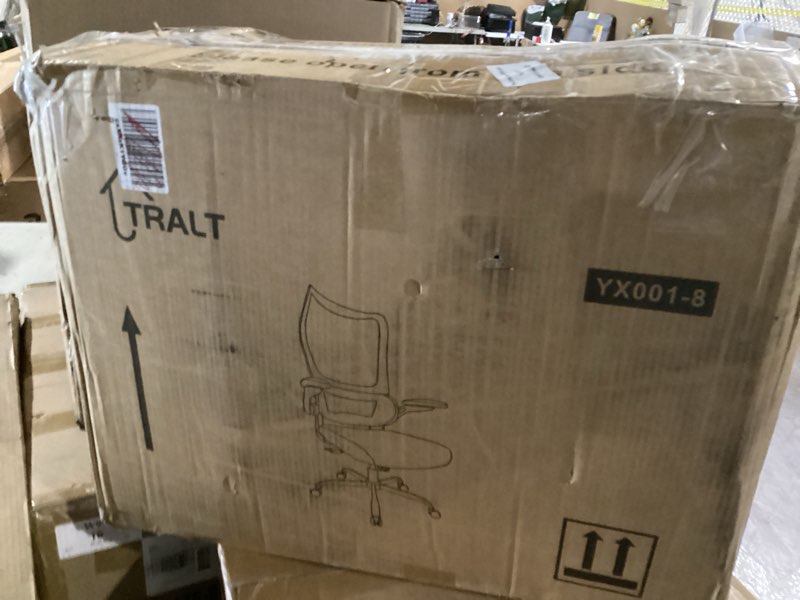 Condition photo showing New/Like New for tralt ergonomic office chair - desk chair with wave high back adjustable lumbar support computer chair - gaming chairs mesh backrest and pu leather seat for home reading chairs to adults(beige) pack of 1 white beige