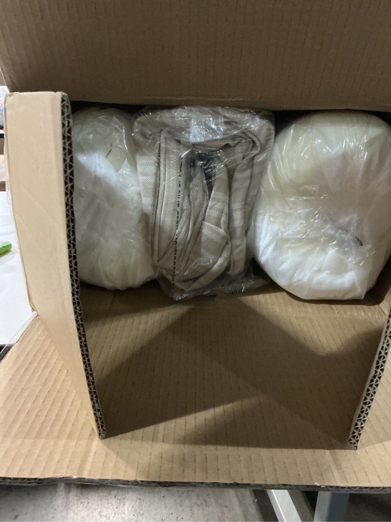 Condition photo showing New/Like New for Outdoor Cushions for Patio Furniture Set of 2, 24"x24" Water Repellent Chair Cushions Removable Seat Bottom & Back Cushion Covers for Chair, Sofa, Couch, Beige Brown Stripe Beige Brown Stripe 24"x24"