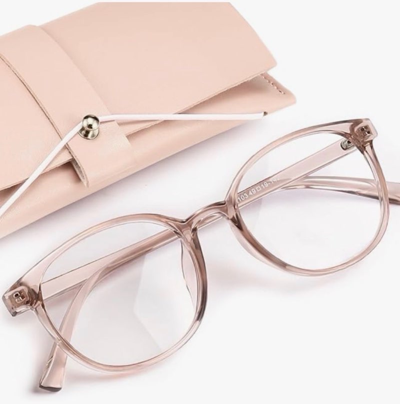 miyya Blue Light Blocking Glasses Women, Fashion Round Transparent Anti Blue Light Glasses with Anti Eyestrain & UV Glare