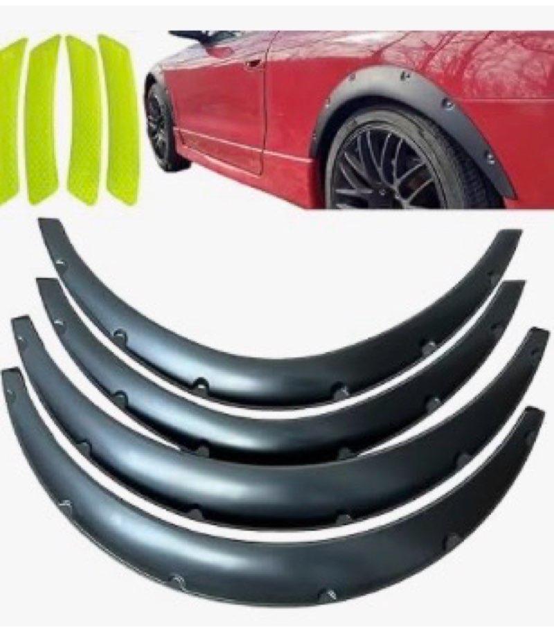 4PCS 3.3"/83CM Universal Car Wheel Fender Flares Flexible Wide Body Wheel Arches PP