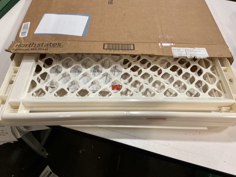 Condition photo showing Good Condition for toddleroo by north states - supergate ergo baby gate: plastic baby gate for stairs & doorways - adjustable indoor safety gate - made in usa - 26 to 42 inches wide - 26 inches tall - ivory