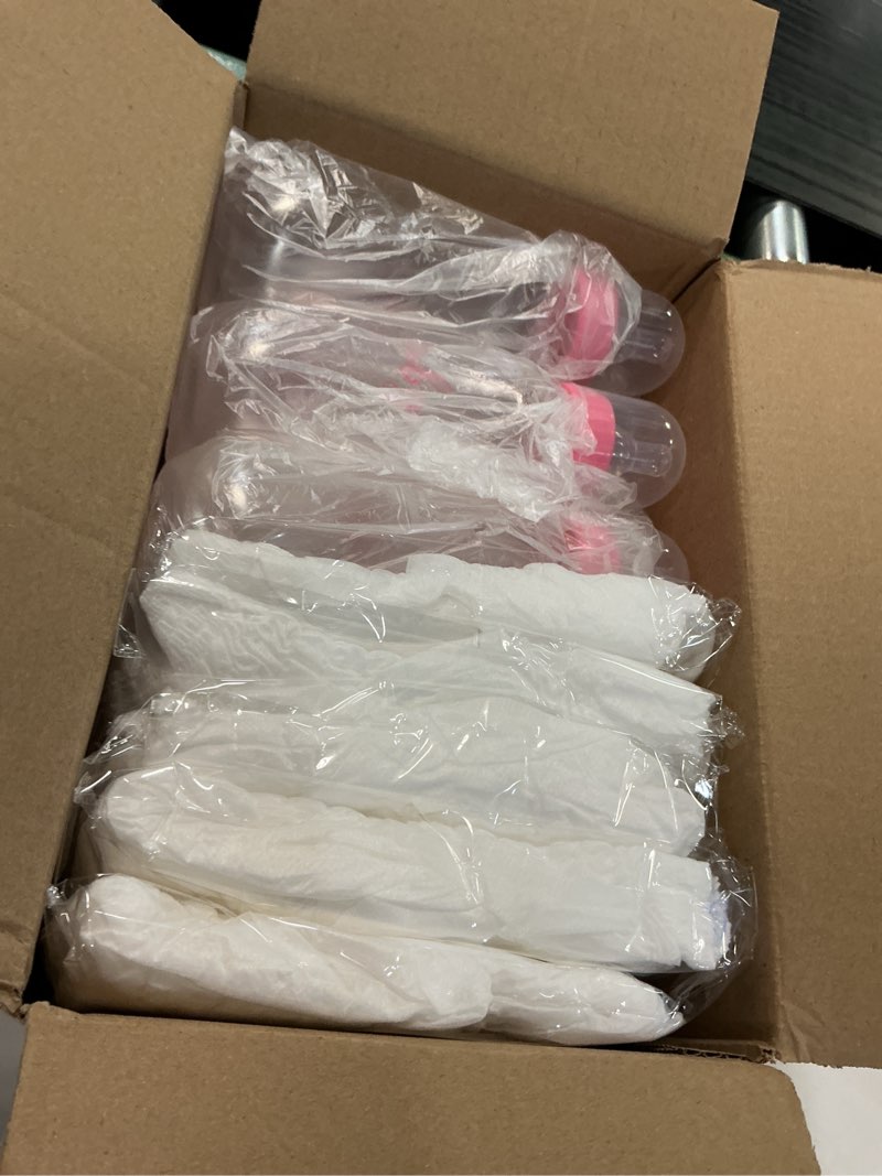 Condition photo showing Good Condition for 6 sets bottle chug baby shower games juegos para plastic baby bottles bibs disposable diapers gender reveal games baby changing diaper race game decoration (pink) pink 6
