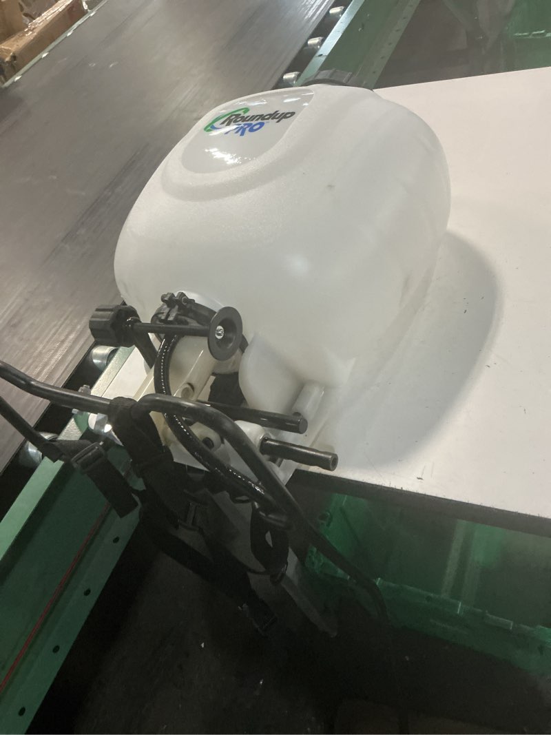 Condition photo showing As Is for roundup 190314 backpack sprayer for fertilizers, herbicides, weed killers & insecticides, 4 gallon