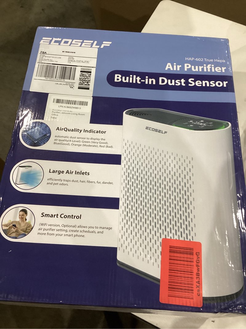 powerful air purifiers for home large room up to 2400 ft², ecoself hepa air purifier with pm 2.5 air