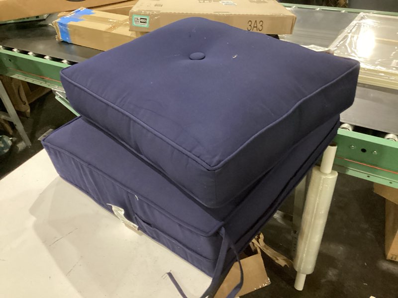 Condition photo showing New/Like New for greendale home fashions outdoor 2-piece sunbrella premium deep seat cushion set, canvas navy