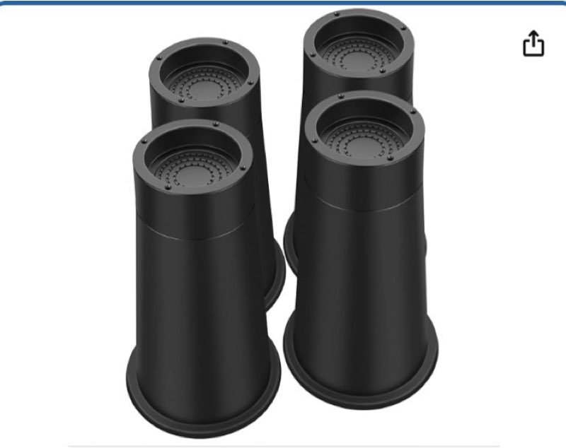 annkut bed risers 10 inch heavy duty, elevation in heights 8 or 9.8 inch round furniture risers for bed desk table sofa couch, bed lifts risers(4 pack black)