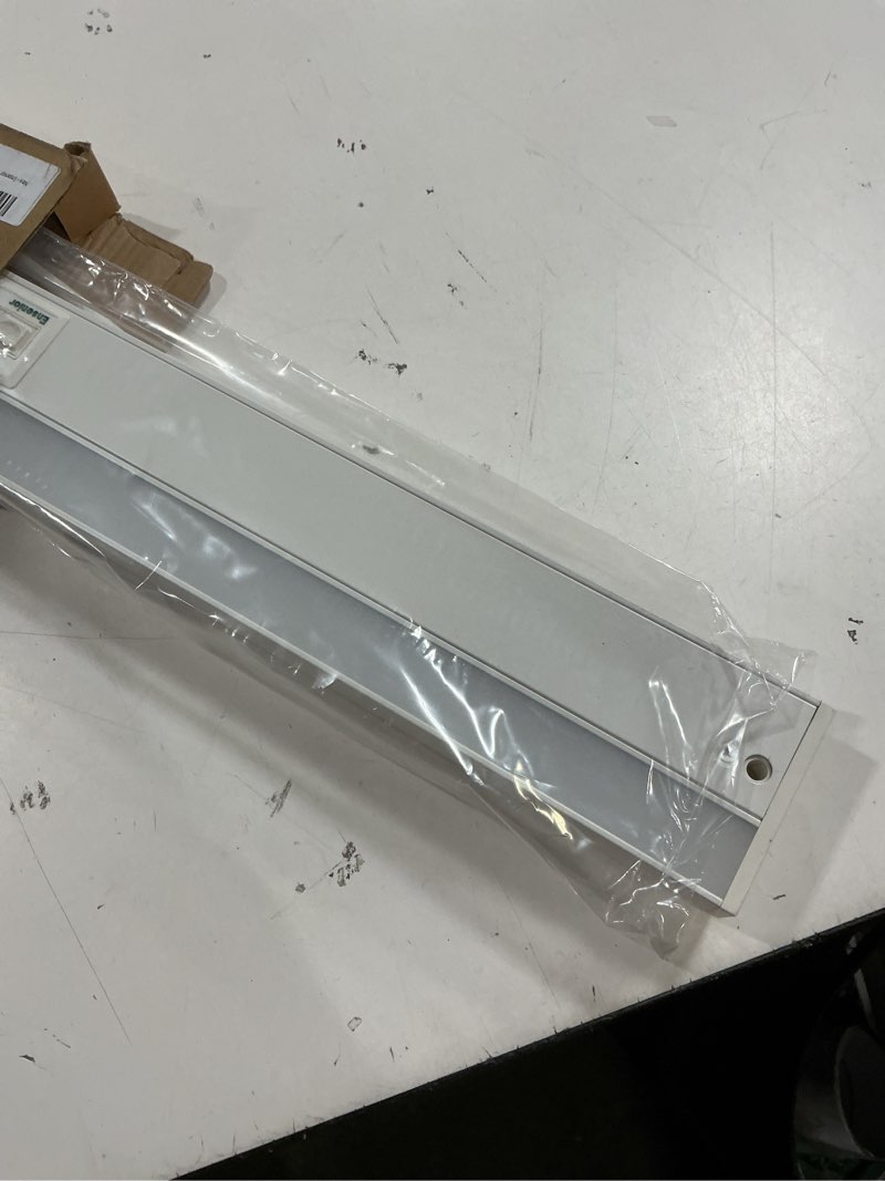 Condition photo showing As Is for (MISSING THE POWER CORD) Ensenior 18 Inch Hand Wave LED Under Cabinet Lighting Plug in or Hardwired with Dimmable 5CCT CRI 90+ 2.4G Wireless Sync, Under Counter Lights with for Kitchen, 120V, 10W 650LM 1 Pack 18 Inch