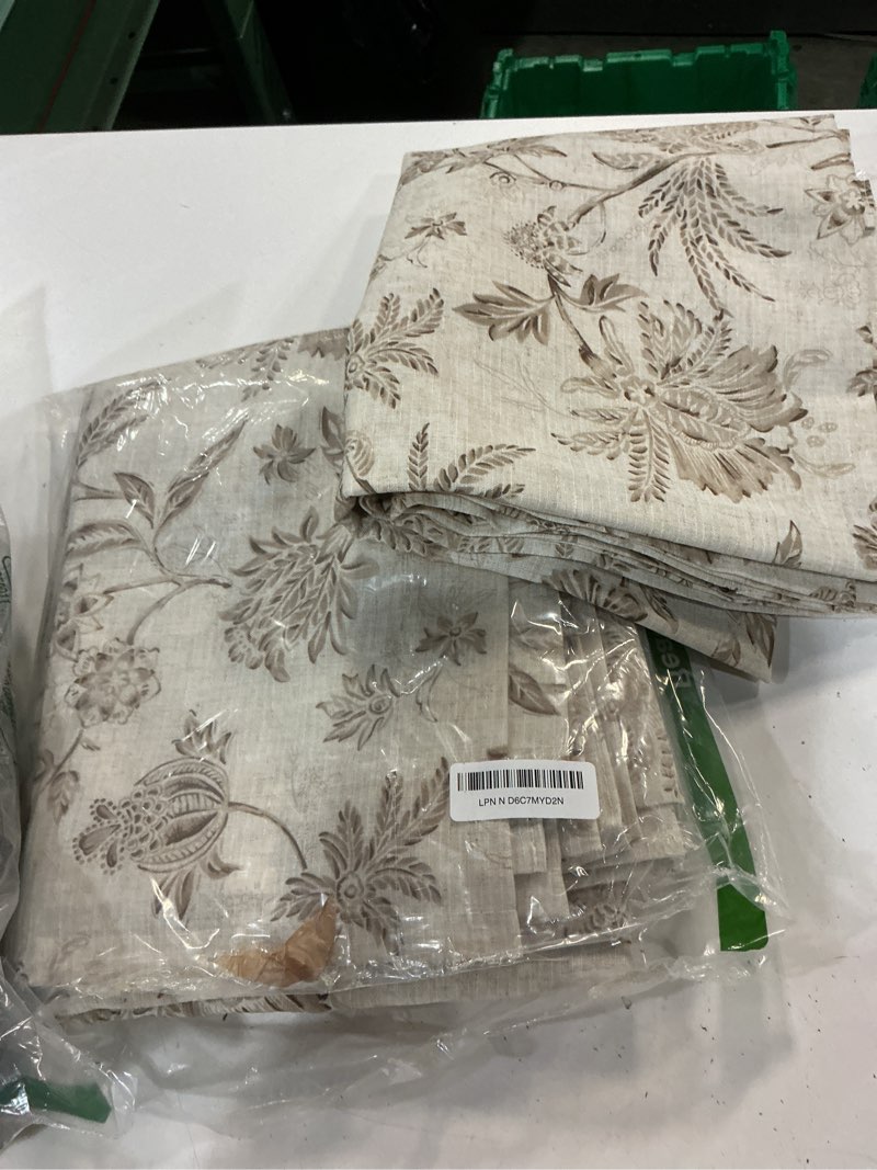 Condition photo showing Good Condition for jinchan linen floral curtains for living room 84 inch length taupe printed curtains back tab french country farmhouse flower patterned drapes bedroom window curtain set 2 panels 50"w x 84"l (pack of 2) taupe on linen