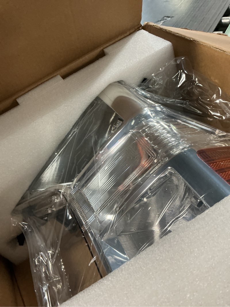 Condition photo showing New/Like New for waltyotur headlight assembly replacement for f250 f350 f450 2020 2021 2022 headlamp chrome housing right side replacement for lc3z13008a fo2503405c