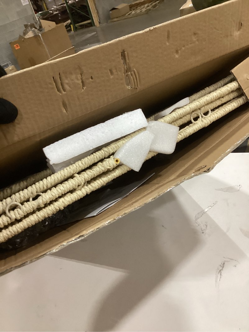 Condition photo showing As Is for WOWLIVE Double Laundry Hamper with Lid, Handwoven Rolling Laundry Basket with Wheels, 115L Dirty Clothes Hamper with Removable Liner Bag Large Laundry Sorter Laundry Room Organization,Light Beige 115L Light Beige