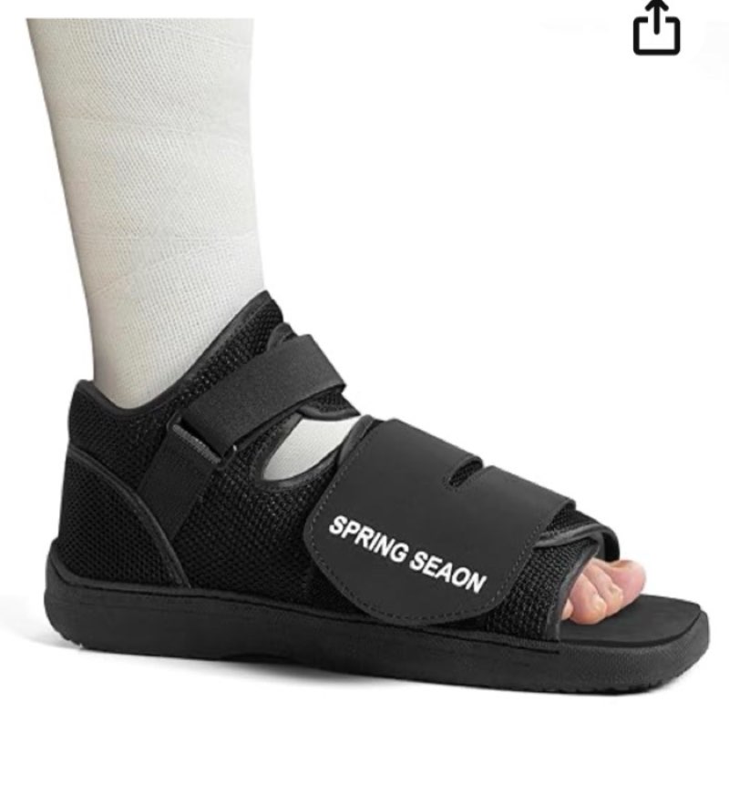 spring seaon medical walking boot, lightweight post-op shoes with reinforced-stitched sole, breathab