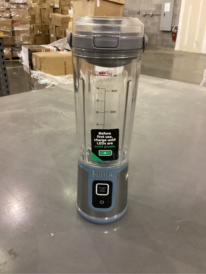 Condition photo showing As Is for Ninja BC151NV Blast Portable Blender, Cordless, 18oz. Vessel, Personal Blender-for Shakes & Smoothies, BPA Free, Leakproof-Lid & Sip Spout, USB-C Rechargeable, Dishwasher Safe Parts, Denim Blue