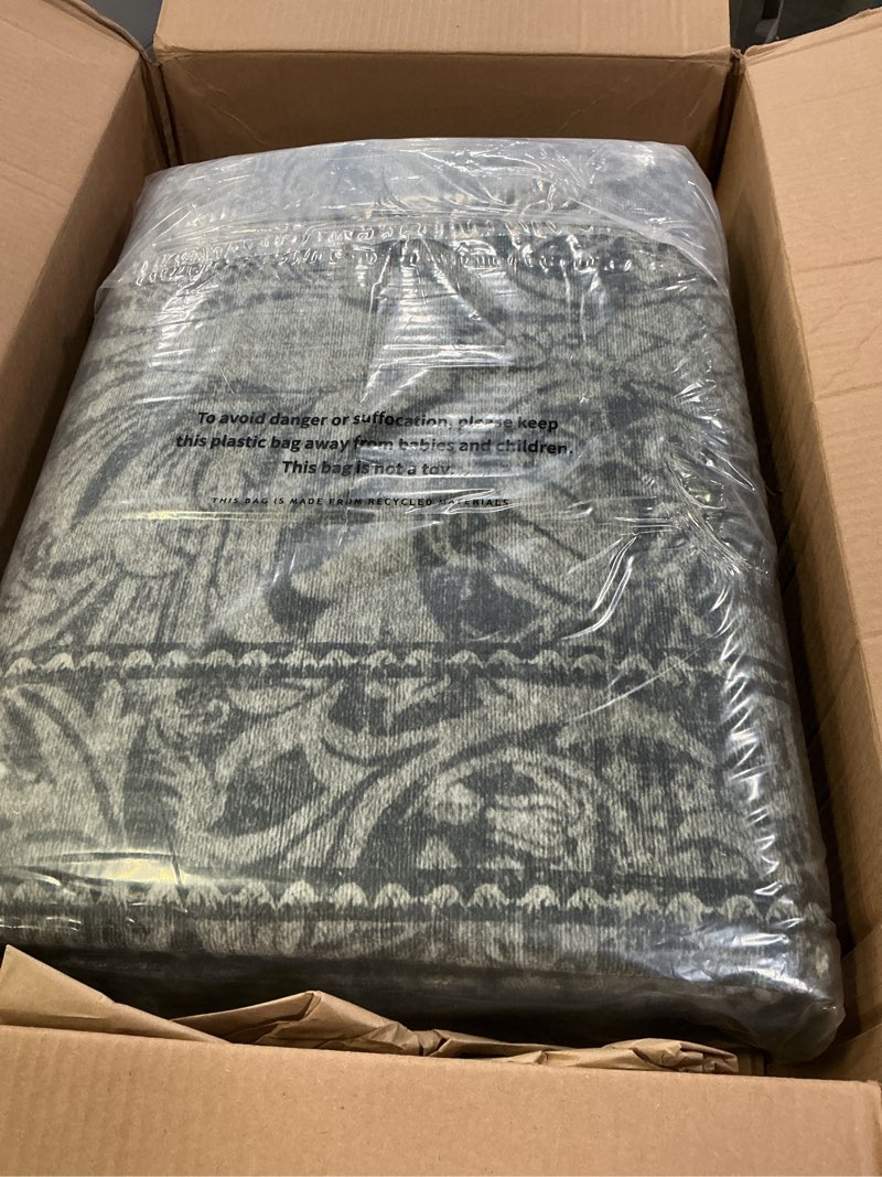 Condition photo showing New/Like New for Lahome Floral Washable 8x10 Rugs for Living Room, Green Boho Bedroom Office Rug, Vintage Non Slip Non Shedding Stain Resistant Floor Carpet for Dining Room Home Decor 8' x 10' Dark Green