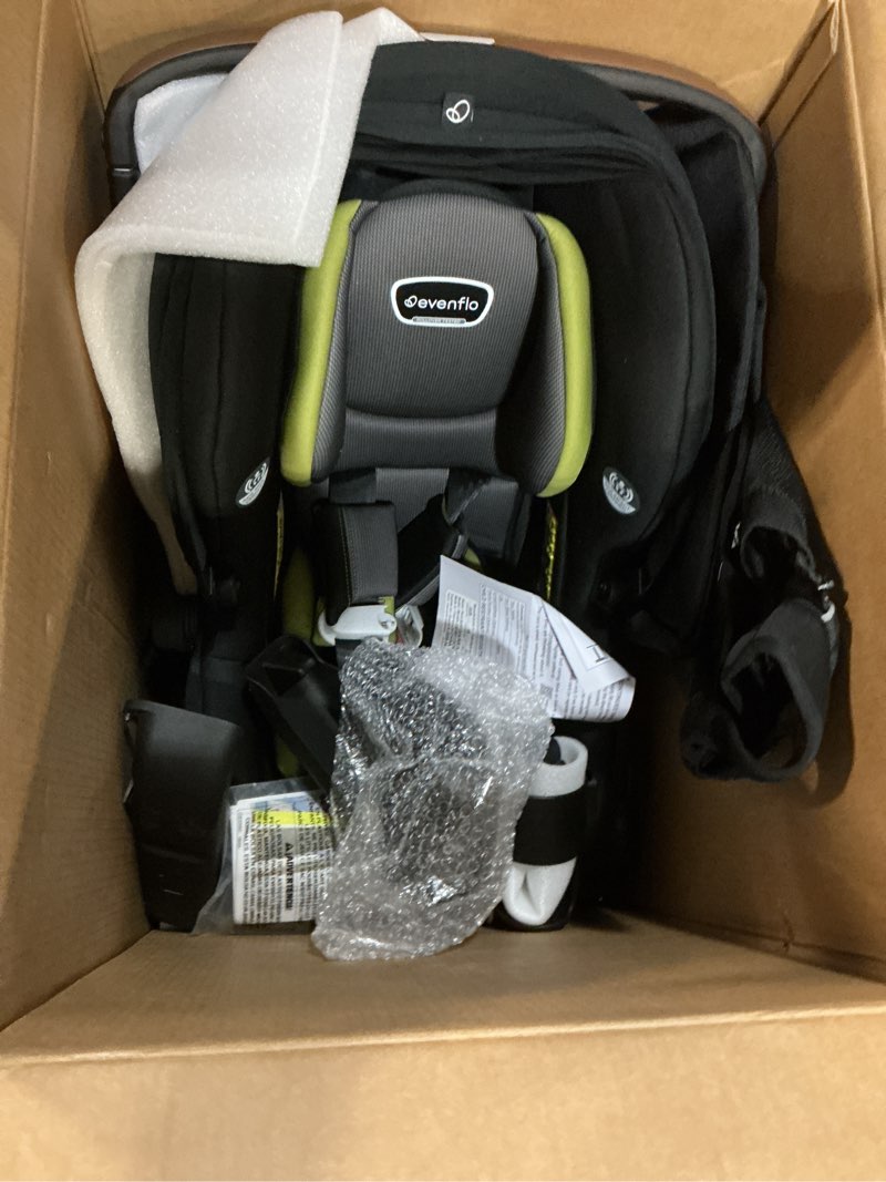 Condition photo showing Good Condition for evenflo shyft dualride preemie and infant car seat stroller combo 3-30lbs with carryall storage (durham green)