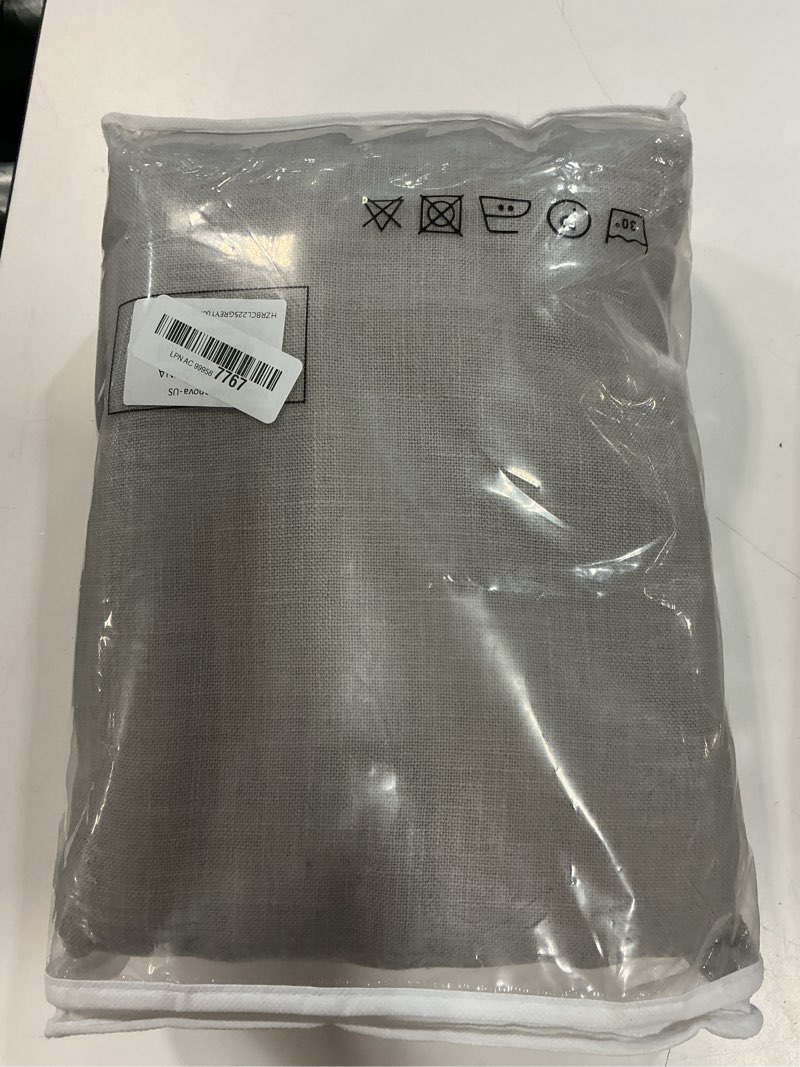 Condition photo showing New/Like New for rustic grey 84 inch pinch pleated linen curtains for living room 2 panels thick linen textured light filtering pleat drapes semi sheer curtain for dining bedroom dark charcoal grey 7 ft flagstone grey 40"w x 84"l (pack of 2)