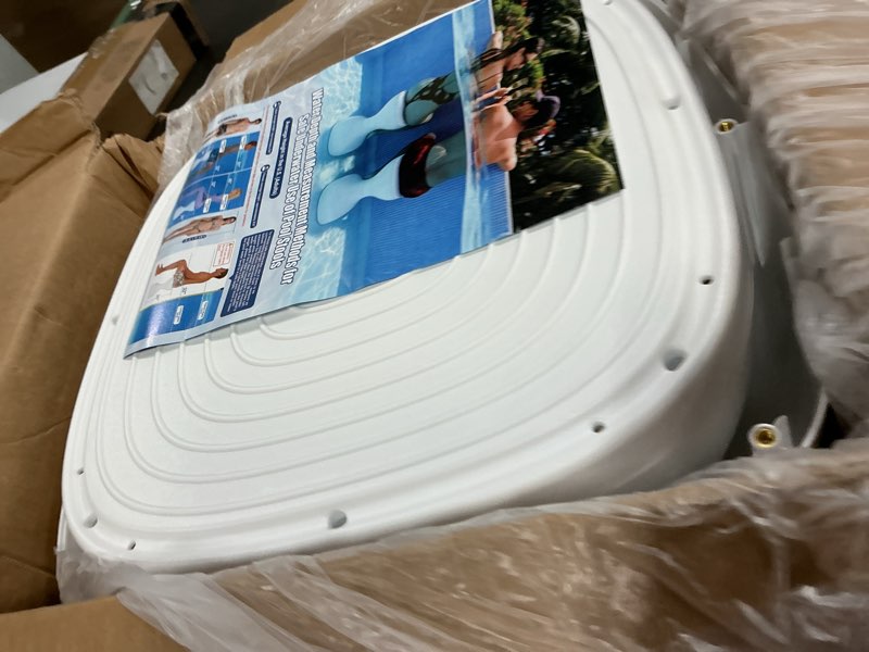 Condition photo showing Good Condition for 26" pool stool for underwater, polyethylene pool stool with adjustable foot pads, pre-weighted bar stool prevents floating, perfectly suited for poolside parties, family gatherings, and dj concerts