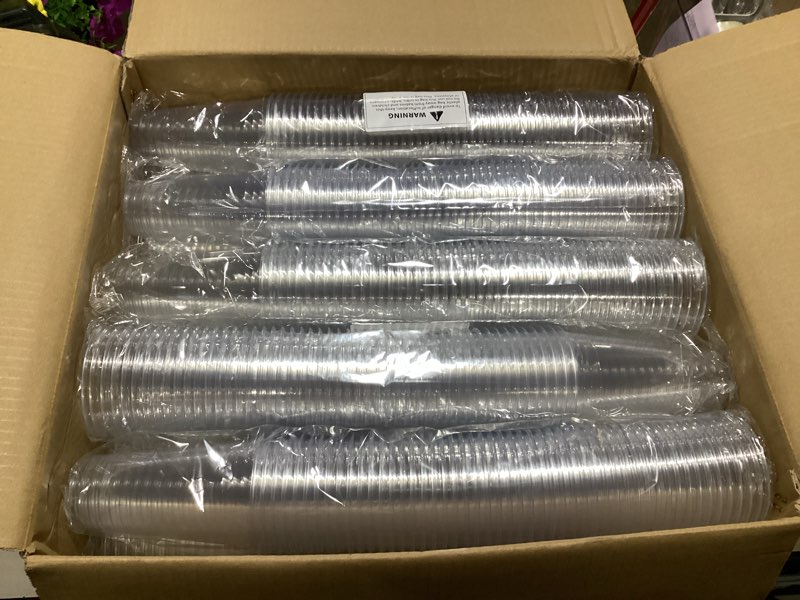 Condition photo showing New/Like New for astomi 16 oz disposable plastic cups, clear iced coffee cups with lids and straws, sturdy and food-safe plastic cups with lids, portable clear drink cups for parties, events, and offices (500-pack)