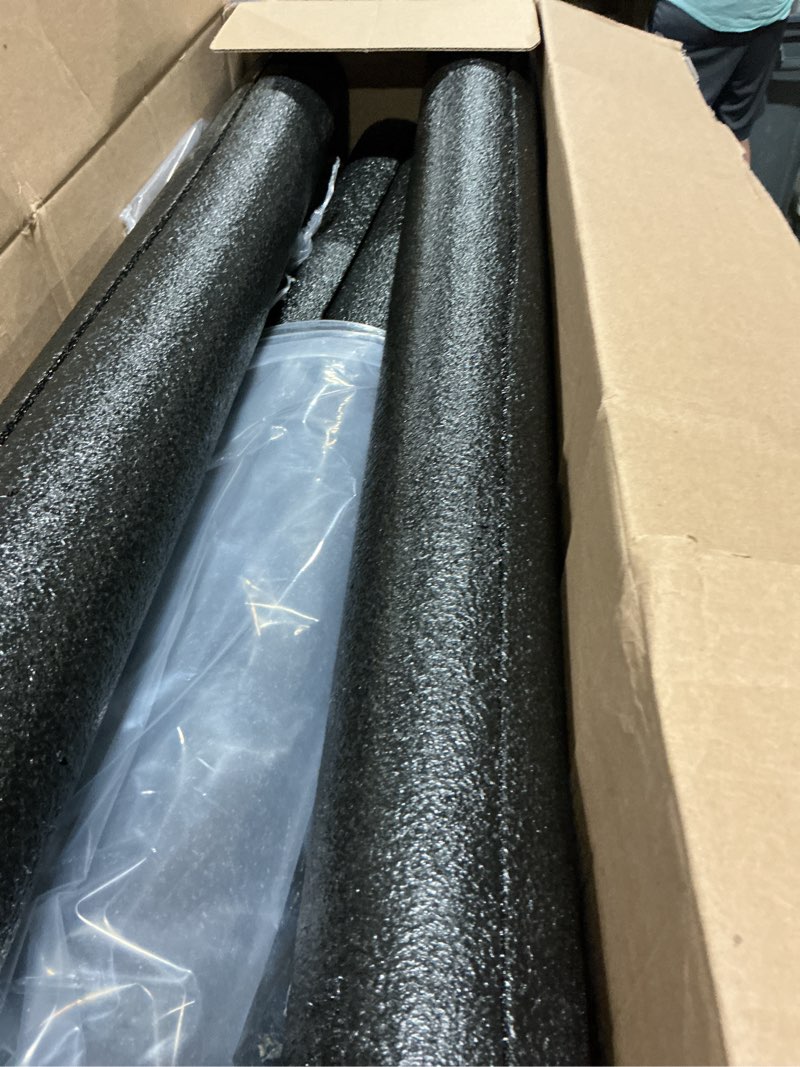 Condition photo showing New/Like New for hanaive 4 pcs jumbo pool foam noodles bulk 40 inch x 4.1 inch large swimming noodles tube hollow core swim noodle for floating craft projects pre slit clamp protection padding bumper (black) black 4