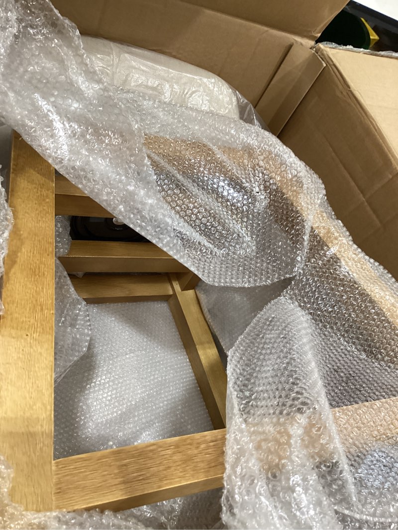 Condition photo showing As Is for kinston swivel curved back upholstered counter height barstool linen - threshold™: chic kitchen seating, 300lb capacity