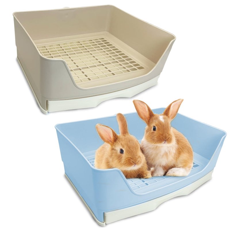kathson 2PCS Large Rabbit Litter Box Trainer, Potty Corner Toilet with Drawer Bigger Pet Pan for Adu