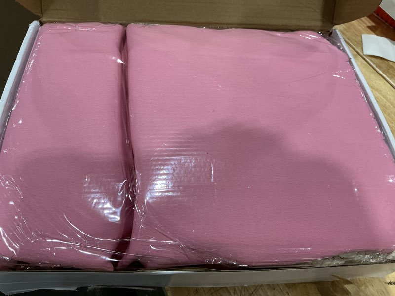 Condition photo showing New/Like New for anytime home curtains blackout and sheer layered solid window curtain panel pair with grommet top, 52wx84l,pink 52"w x 84"l (pack of 2) pink