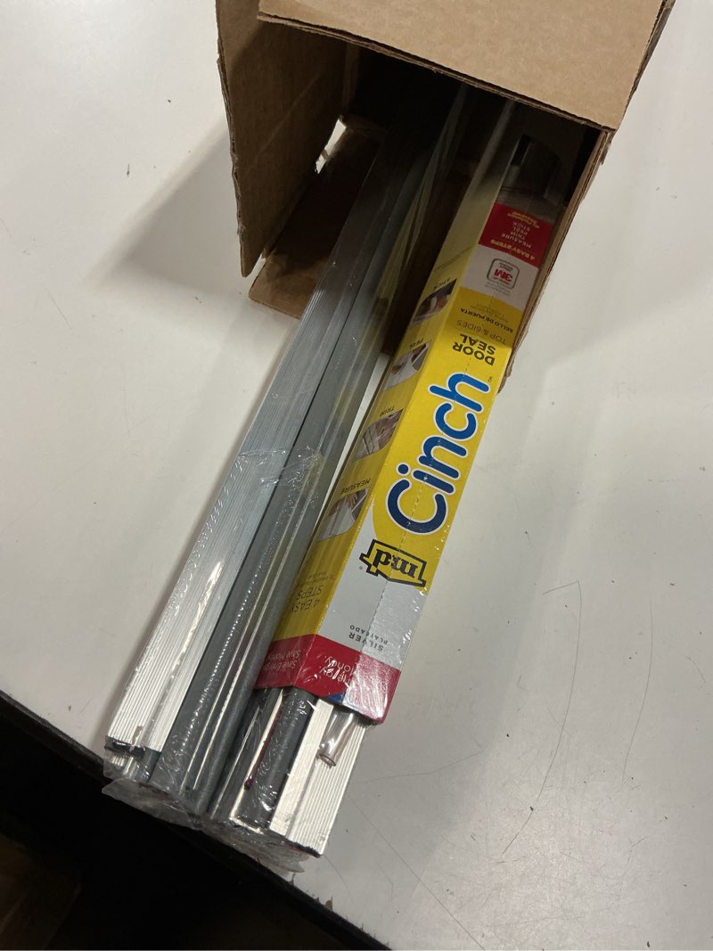 Condition photo showing Good Condition for m-d building products 43303 silver aluminum and vinyl cinch® self-adhesive top and sides door seal kit 42" silver