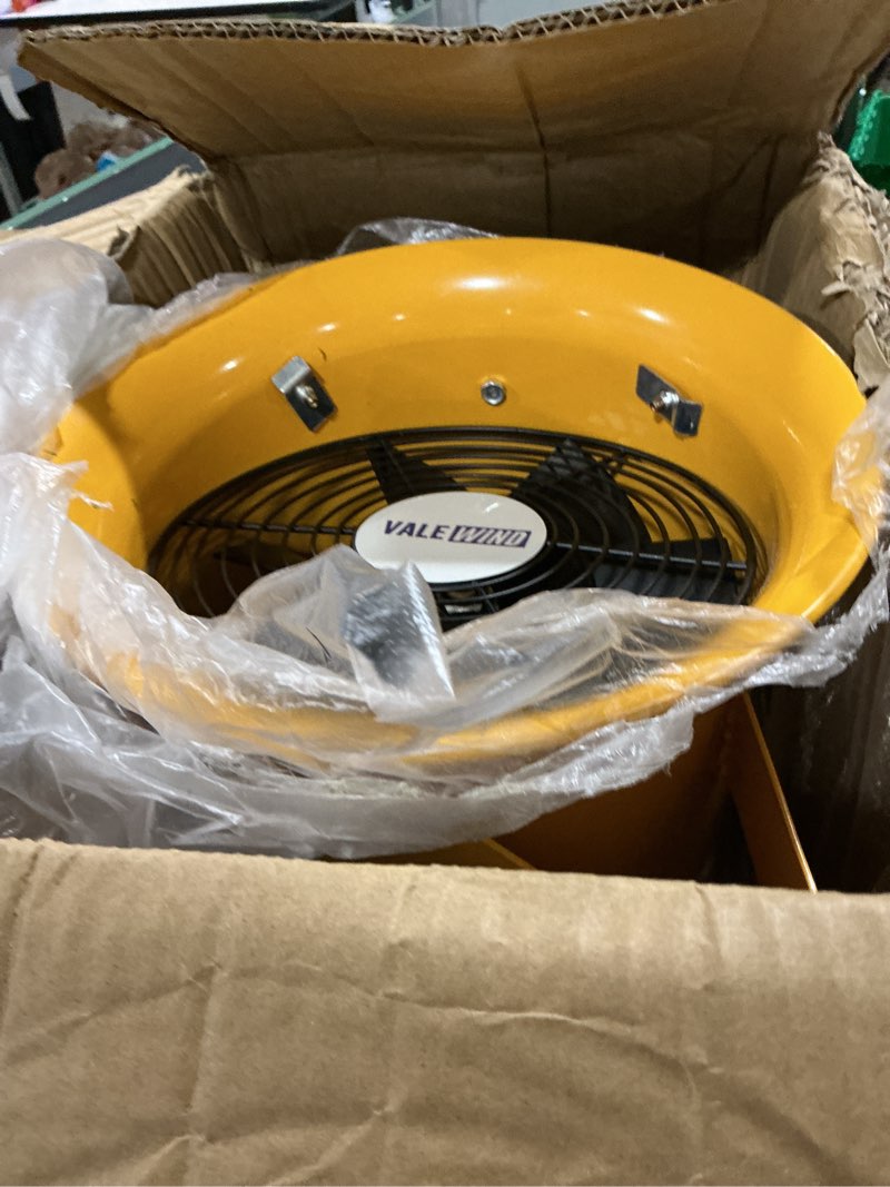 Condition photo showing Good Condition for heavy duty air mover portable ventilation fan 8inch, 230w exhaust fan with 16.4ft flexible duct, 3500rpm overheat protection cylinder axial fan, industrial portable air blower/exhaust, yellow