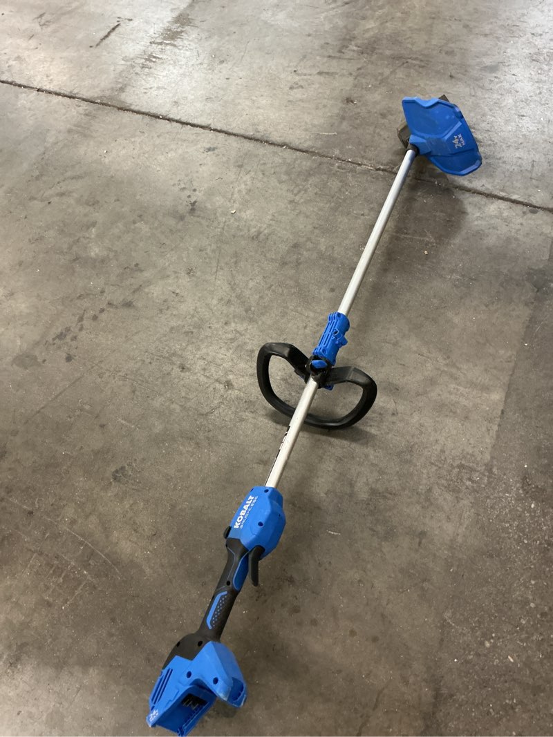 Condition photo showing As Is for kobalt 24v max 12-in straight cordless string trimmer (tool only- battery and charger not included)