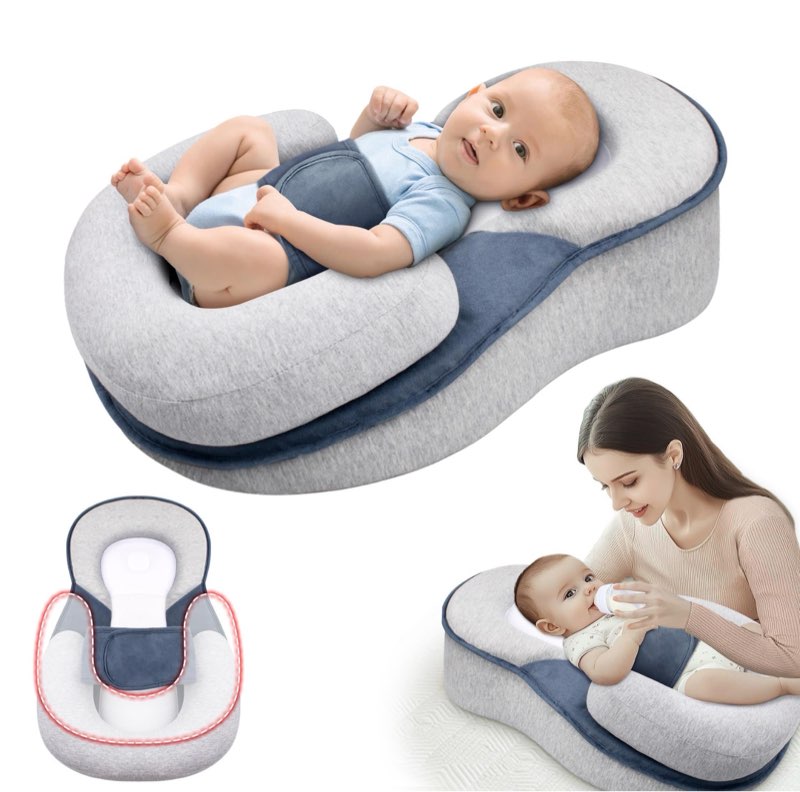 rootling baby feeding pillow, anti overflow feeding pillow for reducing spit-up, safety nursing pillow, baby lounger reflux wedge breastfeeding, removable top and bottom