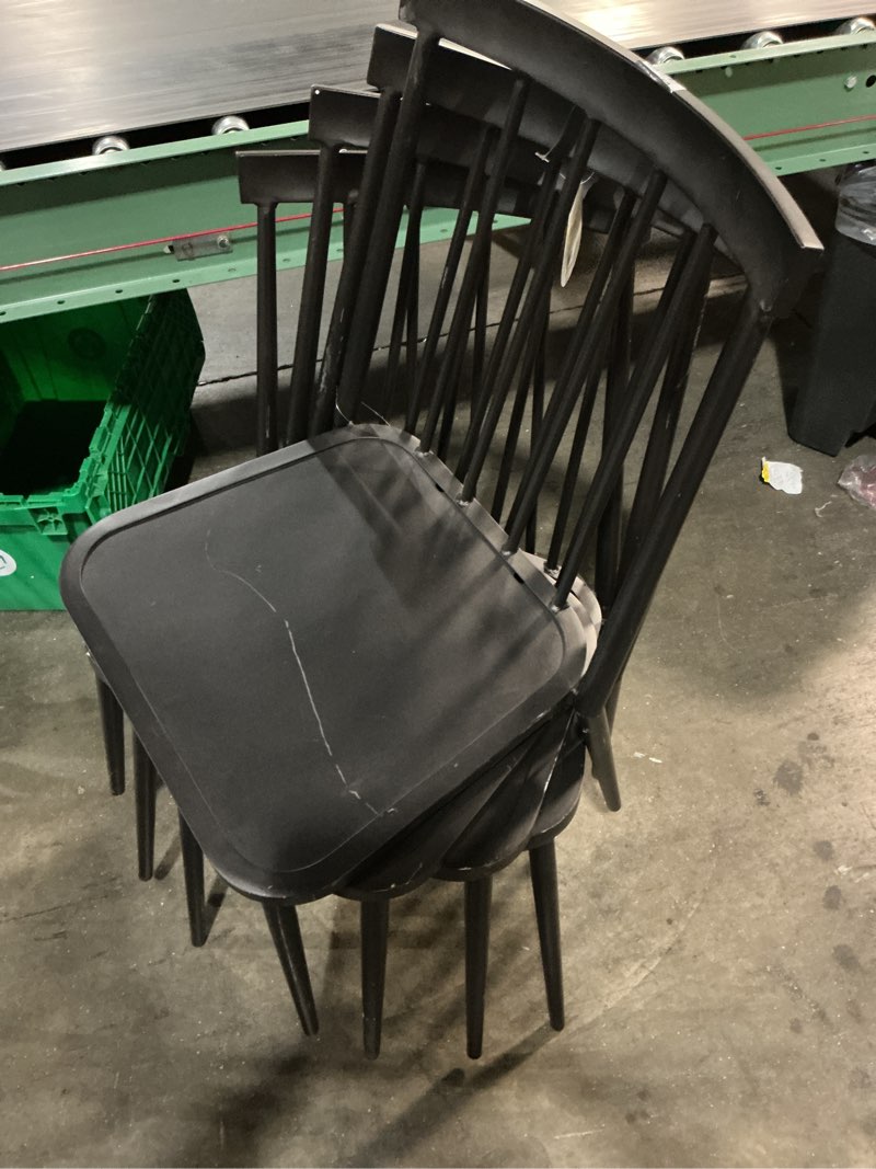 Condition photo showing Good Condition for 4pcs windsor armless patio dining stacking chair black - threshold