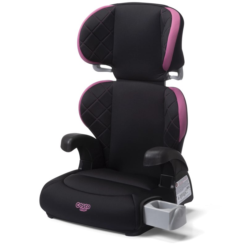 cosco kids pronto trend belt-positioning toddler booster car seat, violet diamonds