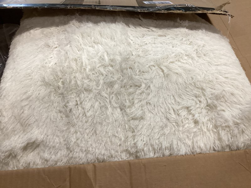 Condition photo showing Good Condition for 8x10 area rugs for living room bedroom, large area rug shaggy carpet soft plush furry bedside rug, rugs for home decor (cream, 8 x 10) 8' x 10' (rectangular) cream