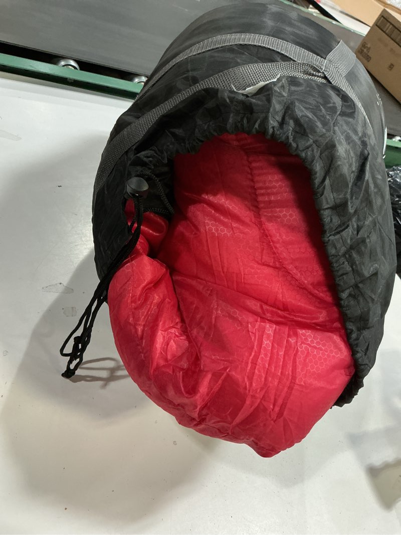 Condition photo showing Good Condition for MalloMe Sleeping Bags for Adults Cold Weather & Warm - Backpacking Camping Sleeping Bag for Kids 10-12, Girls, Boys - Lightweight Compact Camping Essentials Gear Accessories Hiking Sleep Must Haves Ruby Red Everyday 3 Season 50-80° F