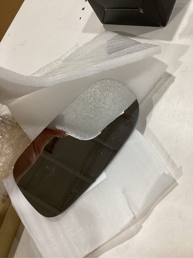 Condition photo showing New/Like New for toemirr left driver side flat mirror glass replacement for 2003-2011 saab 9-3 2003-2009 9-5 2010-2011 9-3x, adhesive included, no backing plate driver left glass